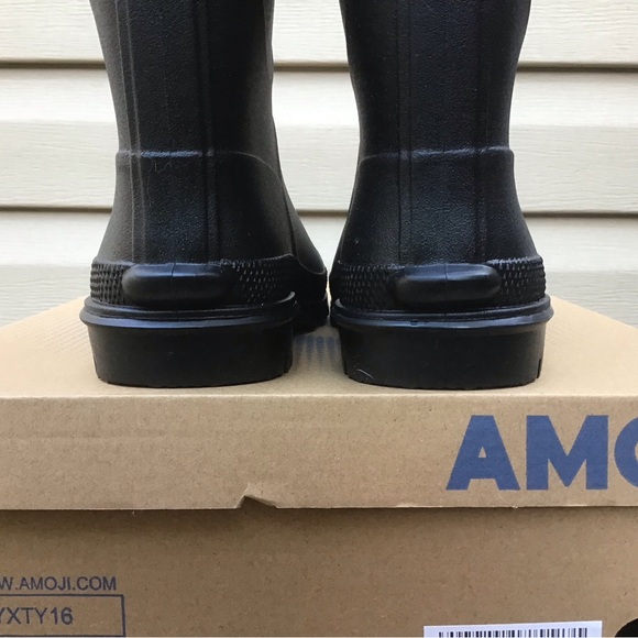 New in Box Black Amoji Rubber Boots, Big Boys Size 28.0 - Picture 9 of 12